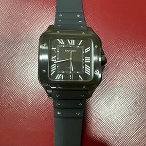 Cartier Black and Silver Men's Watch